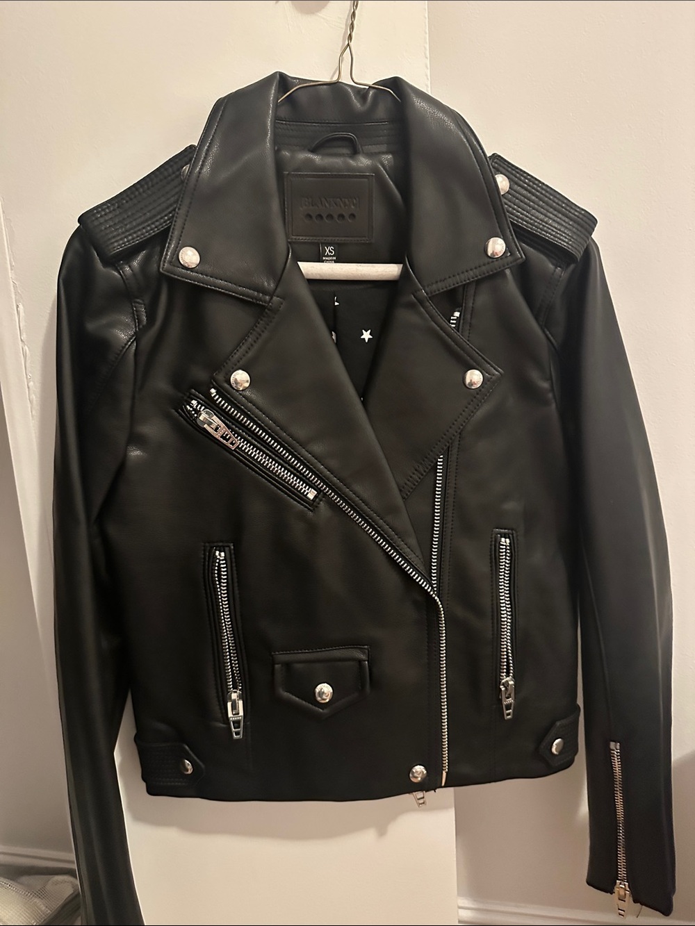 Blank NYC Black Faux Leather Moto Jacket
